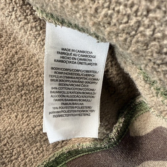 RARE Polo Ralph Lauren Army Green Camo Hoodie Womens Sz L Sweatshirt Fleece - Picture 10 of 11